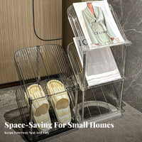 Tilted Shelves Multi-Tier Slanted Shoe Rack Space-Saving Design Multi-Tier Shoe Rack Easy to Assemble Footwear Stand Stable Structure for Apartment Dwellers, Homeowners, Entryway, Narrow Areas, Hallway, Bedroom