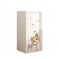 Space-Saving Single-Door Metal Locker Pastel Colors Storage Cabinet Long-Lasting Bedside Table Rust-Proof for Children, Young Adults, Homeowners, Bedroom, Living Room, Narrow Areas, Playroom