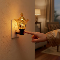 Electric Scent Warmer Electrically-Powered Scent Warmer with Handles Gold-Finished for Home Fragrance, Tea-Serving Areas