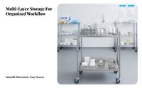 Heavy Duty Medical Instrument Trolley Easy to Clean Hospital Treatment Cart Anti-Rust Stainless Steel Rolling Cart Locking Casters for Medical Center Personnel Artists, Workshop Technicians, Operating Room, Oral Away Ice, Laboratory, Restaurant