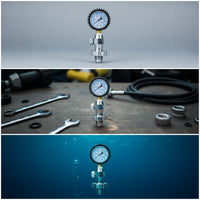 Scuba Cylinder Pressure Test Gauge Pressure Tester with DIN Connection Portable for Dive Technicians