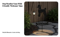 Lantern Holder Dog Weathervane Stake Weather Resistant Dog Outline Garden Stake Waterproof Creature Outline Lawn Ornament Easy to Install for Patio, Front Porch