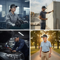 Safety Work Cap with Chin Strap Cotton Baseball-Style Bump Cap Hat Comfortable Breathable for Workers, Maintenance, Workshop