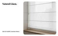 Roman Shade Smart Control Textile Roman Shade Folding Window Covering Linen Texture Light Filtering Window