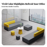 Modern look Configurable Block Sofa Minimalist Aesthetic L-Shaped sectional Sectional Unrestricted Combination Booth Seating Soft & Supportive Foam for Business Owners, Interior Designers, Apartment Dwellers, Reception Area, Waiting Room, Lobby