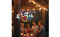 Patriotic Hanging Flower Basket Independence Day Red, White, and Blue Flower Basket DIY Red, White, and Blue Hanging Planter for Doorway, Outdoor