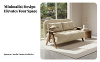 Foldable Design Fold-unfold Wooden Frame Couch Space-Saving Tri-Fold Sleeper Loveseat two-in-onePurpose Sofa Bed dense foam Cushioning for Apartment Dwellers, Students, Homeowners, Small Spaces, Living Room, Bedroom, Home Office