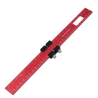Engraved Measurements Woodworking Marking Ruler Metal Tightening Knobs Angle Marking Ruler Anodized Red Hand Tool Rectangular Cutout for DIYers