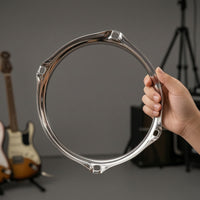 6 Inch Drum Hoop Polished Drum Hoop with 4 Holes Silver Hardware for Drummers