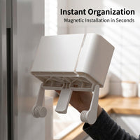 Cabinet Fridge Organizer for Students, No-Drill 1 Tier Refrigerator Side Storage Shelf, Multi-functional Countertop Rack for Paper Towels, Kitchen