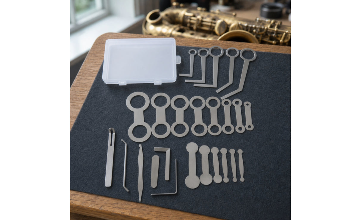 25 Pieces Saxophone Pad Adjustment Tools Stainless Steel Saxophone Repair Tools Metal Pad Leveling Tool for Gigs