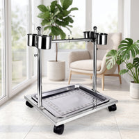 Rolling Bird Stand with Tray Heavy-Duty Stainless Stainless Avian Playstand Playstand Stable Pet Supply for Parrots, Home