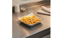 Commercial Use Deep Square Serving Tray Rust Resistant Square Stainless Steel Tray Long-Lasting for Barbecue, Restaurant