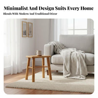 Simple Design Square Slatted Stool space-efficient Size Footrest Space-Saving Indoor Furniture adaptable for Apartment Dwellers, Homeowners, Living Room, Bedroom, Entryway, Bathroom