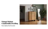 mid-centuryperiod Modern Cabinet Walnut Color Finish mid-centuryperiod Modern Credenza hardwood Wood Construction Chest of Drawers for Living Room, Bedroom, Entryway