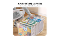 Wheeled Book container Transparent Storage Box Large Capacity for Students, educators