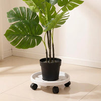 Flower Pot Base with Roller Tray and Support Frame, Adjustable Heavy Duty PP Cart, Indoor Outdoor Balcony Base with Drainage and Wheels