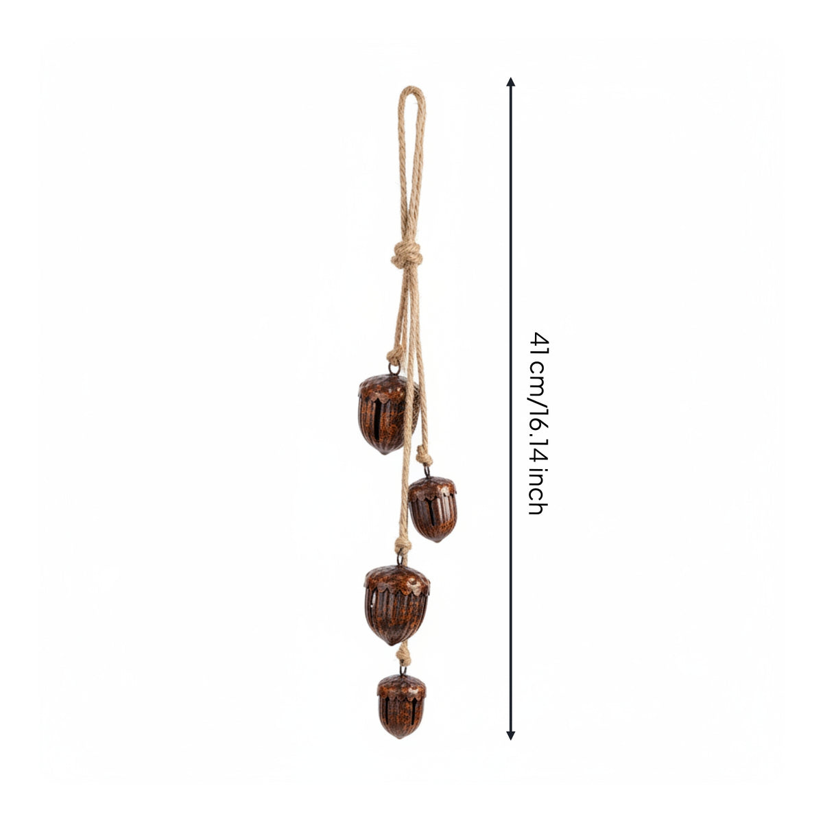 Decorative Bell with Rope Rustic Jute Rope Bells Hanging Bells Aged Bronze Ornament Handmade for Doorway, Wreaths