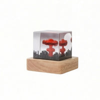 Ambient Volcano Lamp with Wooden Base Decorative Volcano Lamp with Wood Base Transparent Ornament Clear for Workspace