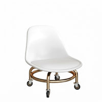 360-Degree Swivel Low-Profile Roller Seat Quiet Wheels Cushioned Roller Stool Effortless Rolling Mobile Seating Ergonomic Backrest for Homeowners, Beauticians, Living Room, Salon, Bathroom, Office