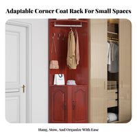 Multi-Functional Corner Coat Stand Floor-Standing Entryway Organizer Multifunctional Household Storage complimentarystanding for Apartment Dwellers, Homeowners, Families, Hallway, Bedroom, Living Room, Mudroom