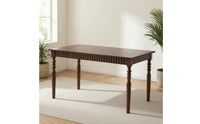 Solid Wood Wooden Dining Table Walnut Finish Dining Table Vintage Style Writing Desk Turned Legs for Home Office