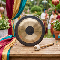 Gong with Mallet Resounding Brass Gong Traditional Percussion for Sound Effects, Temple Fairs