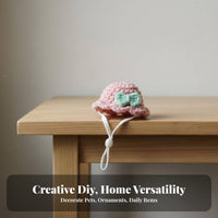 6 Pieces Knitted Hamster Hat Cute Designs Crocheted Hamster Hat Adorable Design Reptile Photo Prop for Doll Collectors, Festivals, Parties, Daily Wear