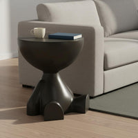 Easy to Clean Small Plastic Coffee Table Rounded Edges Round Accent Table Unique Shape Long-Lasting for Bedroom, Office, Balcony