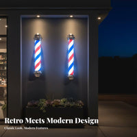 LED Barber Pole Waterproof Rotating Barber Pole Light High Brightness Rotating Striped Light for Barbers, Hair Stylists, Storefront