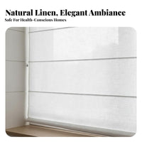 Roman Shade Smart Control Textile Roman Shade Folding Window Covering Linen Texture Light Filtering Window