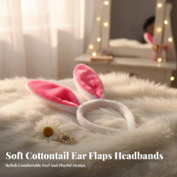 Cute Design Fuzzy Bunny Ears Hair Hoop Comfortable Fit Soft Bunny Hairband Single Size Fits Most Costume Accessory Lightweight for Performers, Cosplayers, Performances, Easter Celebration, Themed Events, Halloween