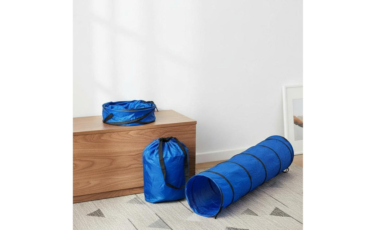 Portable Dog Agility Tunnel Sturdy Collapsible Pet Play Tunnel Easy Setup Dog Agility Course Set Tear-Resistant for Dogs, Outdoor