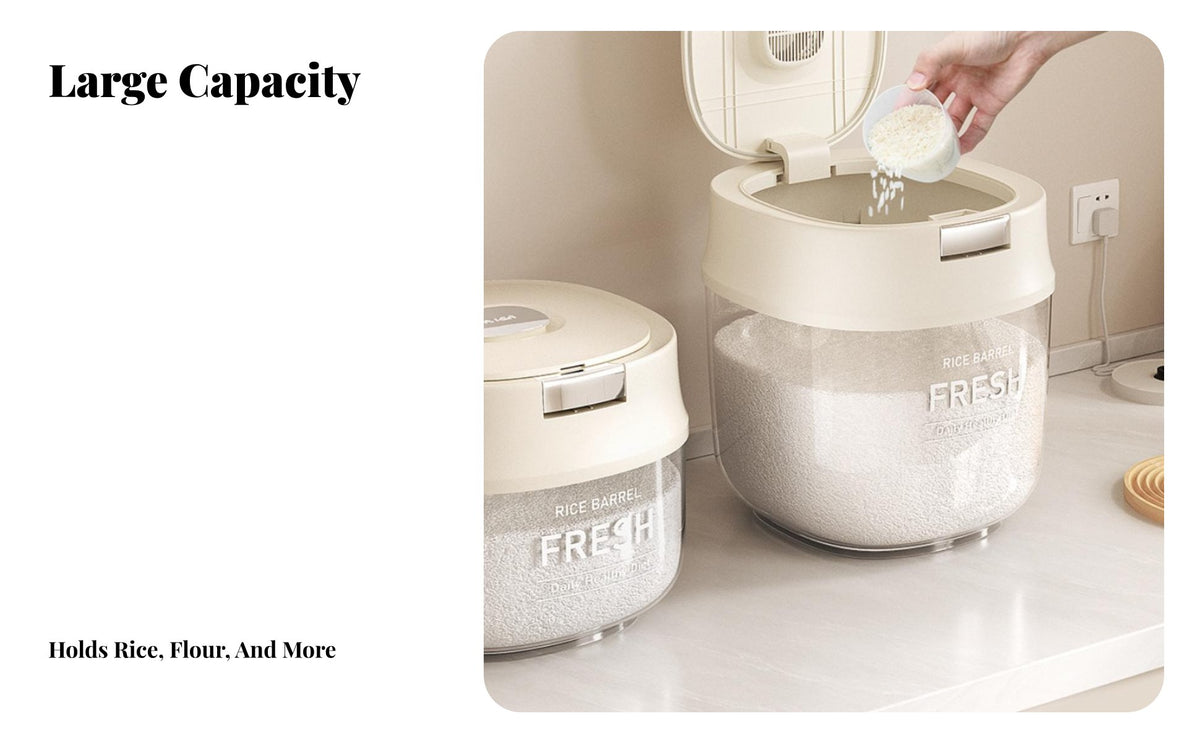 Rice Storage Bin Large Capacity Rice Storage Container Airtight Grain Container for Kitchen