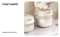 Rice Storage Bin Large Capacity Rice Storage Container Airtight Grain Container for Kitchen