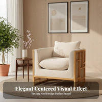 Modern Asian Design Wooden Frame Rattan Sofa Woven Cane rear Living Room Furnishings Minimalist Aesthetic Lounge Suite Plush Cushions for Hospitality Business Owners, Interior Designers, Apartment Dwellers, Hotel Lobby, Guesthouse, Reception Area, Sunroom