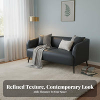 Space-Saving space-efficient Two-Seater Sofa Minimalist Design Loveseat durable Wood Legs Couch for Apartment Dwellers, Shop Owners, duos, Small Spaces, Living Room, Bedroom, Reception Area