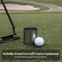 Long-Lasting Golf Hole Cup Practice Anytime Stainless Steel Golf Cup Drainage Holes for Backyard