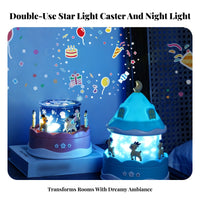 360° Rotation Rotating Star Display Multiple Themes Kids Night Light Display Rechargeable for Toddlers, Parents, Playroom, Parties