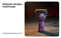 Long-Lasting Tunable Djembe Portable Hand Drum Lightweight Percussion Instrument Synthetic Drumhead for Musicians, Music Students, Festivals, Performances, Practice Sessions, Outdoor Gathering