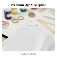 Blank Textiles for Dyeing Reusable & Washable DIY Colorful Dyeing Textile Breathable Colorful Dyeing Craft Textile for Kids, Crafters, School Projects