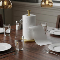 Single-Handed Tear Stainless Steel Kitchen Roll Holder Weighted Base Household Storage Modern Design for Restaurant, Bathroom