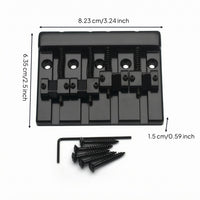 4 String Bass Bridge Spring Adjusted Saddles Metal Bass Bridge Polished