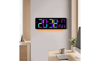 Digital Wall Clock with Temperature Ambient Large Digital Wall Clock Color for Office, Bedroom