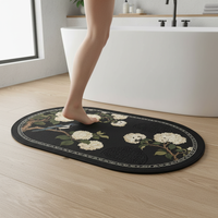 New Chinese Style Diatomaceous Earth Bath Mat Absorbent Quick Dry Non-Slip Floor Mat for Shower Room