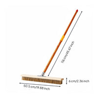 Long Handle Scrub Brush Copper-Plated Bristles Wire Floor Brush
