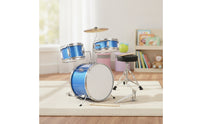 Beginner Drum Set Padded Junior Drum Kit Easy to Assemble Complete Beginner Package for Youngsters, Beginners, Home Practice