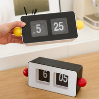 Compact Automatic Flip Clock ABS Plastic Retro Flip Desk Flip Clock Rounded Corners Desktop Decor Decorative