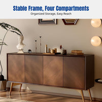 Hardwood Side Cabinet, Modern Minimalist, Vintage, Wall-Mounted, Living Room, Small Space