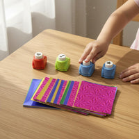 Early Education Mini Shape Puncher Set Parent-Child Interaction Child-Centered Punching Activity Child-Friendly Craft Hole Punch Kit Wooden Tray Included for Preschoolers, Toddlers, Kids, Home, Classroom